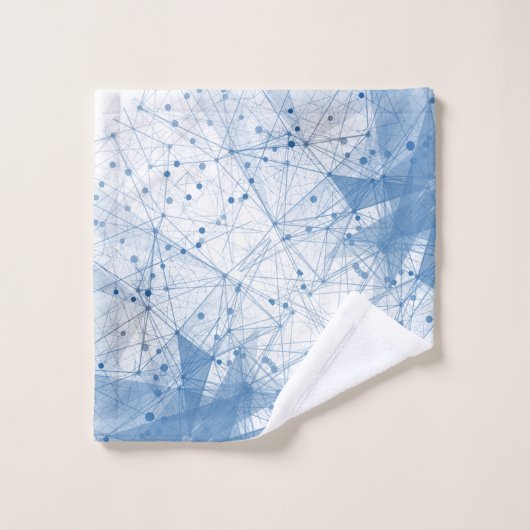 Point géométrique en Chine bleu & blanc (Gant de toilette)