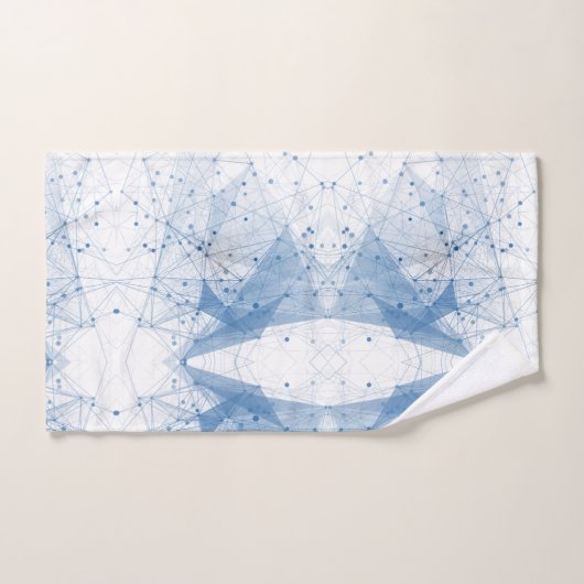 Point géométrique en Chine bleu & blanc (Serviette à main)