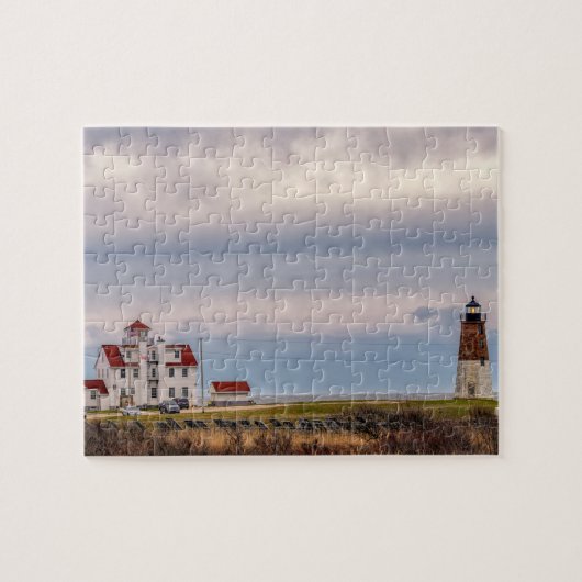 Point Judith Lighthouse op Rhode Island Legpuzzel (Horizontaal)