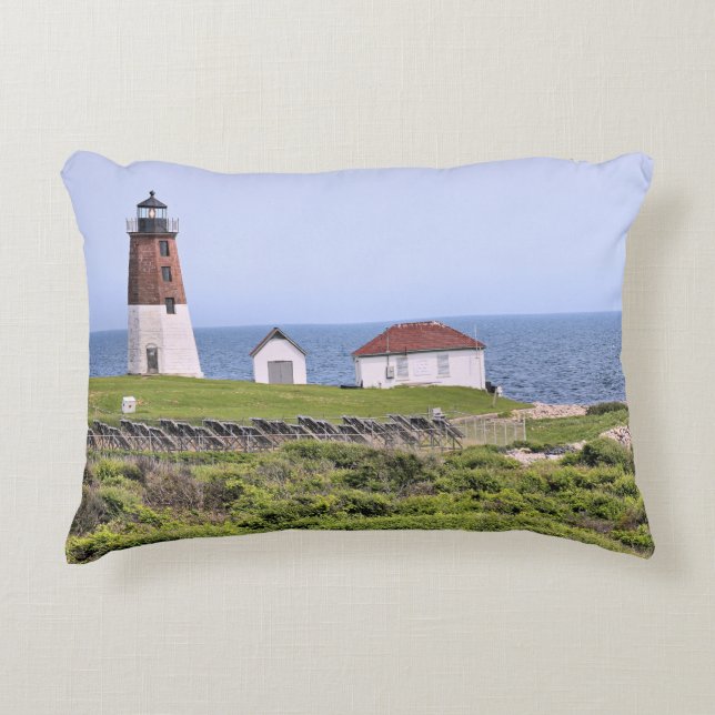 Point Judith Lighthouse Rhode Island Accent Pillow Accent Kussen (Voorkant)
