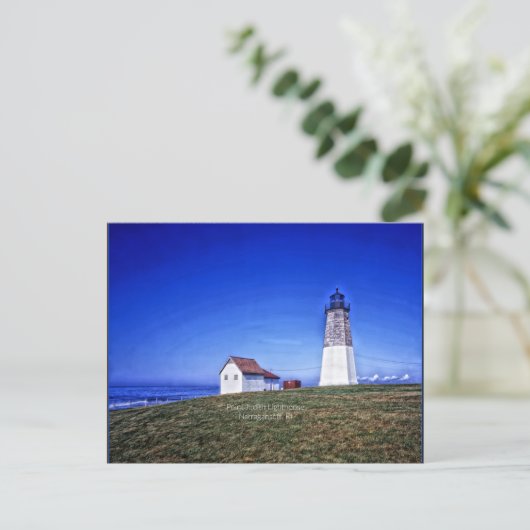 Point Judith Lighthouse, RI Briefkaart (Staand voorkant)