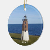 Point Judith Narragansett Lighthouse Keramisch Ornament (Links)