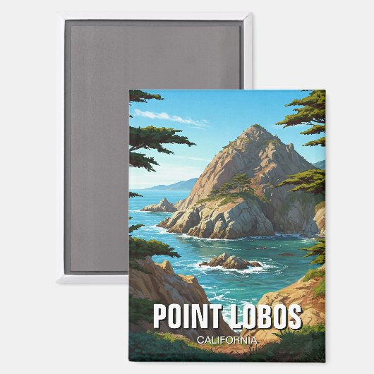 Point Lobos California Reizen Magneet (Voorkant / Achterkant)