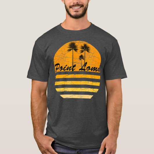 Point Loma CA  Retro 70s Throwback Surf T-shirt (Voorkant)