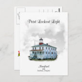 Point Lookout Light - Maryland Briefkaart (Voorkant / Achterkant)