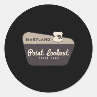Point Lookout State Park Maryland Welkomstbord VAC Ronde Sticker