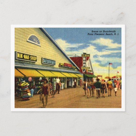 Point Pleasant Beach Boardwalk jaren 40 Briefkaart (Voorkant)