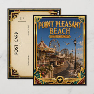 Point Pleasant Beach New Jersey Vintage Art Deco Briefkaart