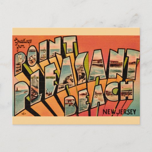Point Pleasant Beach NJ Groet Ansichtkaart Briefkaart (Voorkant)