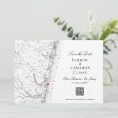 Point Pleasant New Jersey Kaart Elegant Bruiloft (Staand voorkant)