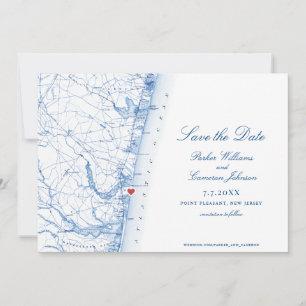 Point Pleasant New Jersey Kaart Elegant Script