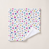 point Polka blanc  (Gant de toilette)