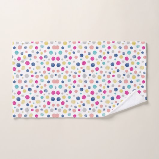 point Polka blanc  (Serviette à main)