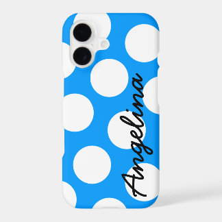 Point Polka bleu et blanc personnalisé