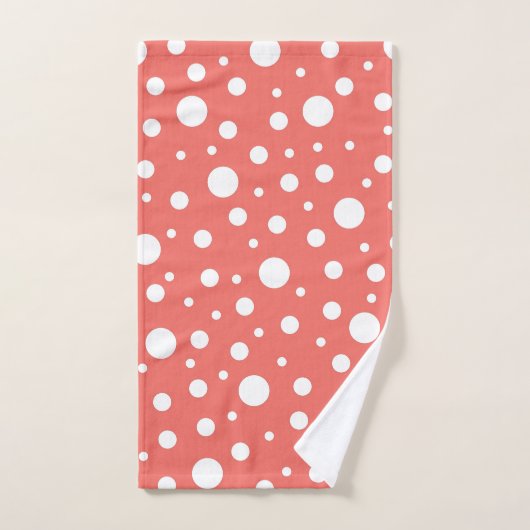 Point Polka de corail (Serviette à main)