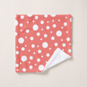 Point Polka de corail (Gant de toilette)