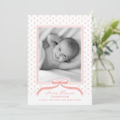 Point Polka de faire-part de naissance Bow (Debout devant)