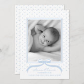 Point Polka de faire-part de naissance Bow (Devant / Derrière)