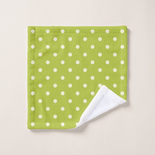 Point Polka Green Lime (Gant de toilette)