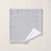Point Polka gris (Gant de toilette)