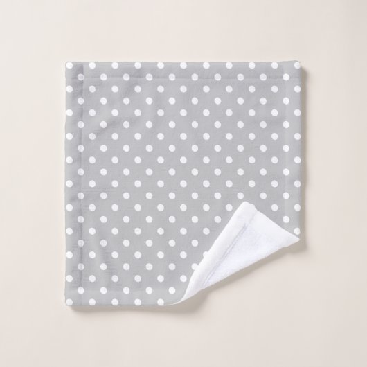 Point Polka gris (Gant de toilette)
