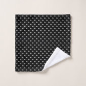 Point Polka noir blanc (Gant de toilette)