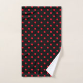 Point Polka rouge noir (Serviette à main)