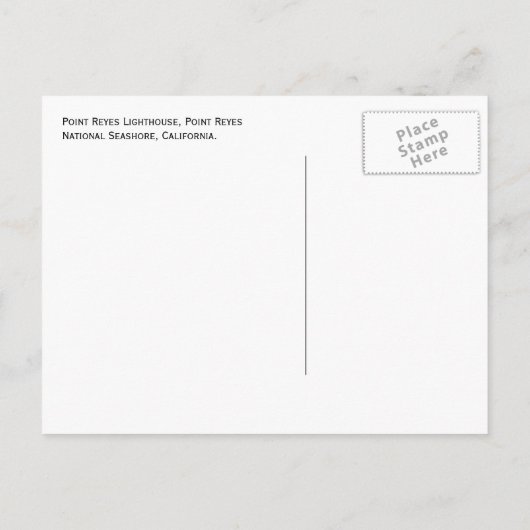 Point Reyes Light, Point Reyes National Seashore Briefkaart (Achterkant)