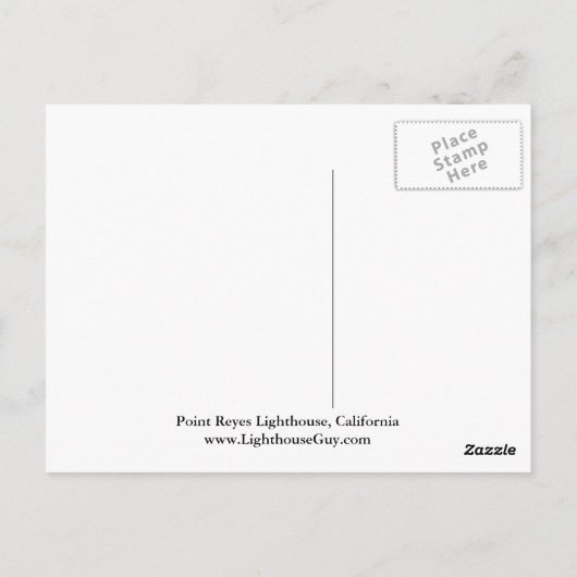 Point Reyes vuurtoren, Californië Briefkaart (Achterkant)