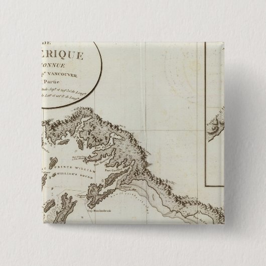 Point Riou to Point Possession Alaska Vierkante Button 5,1 Cm (Voorkant)