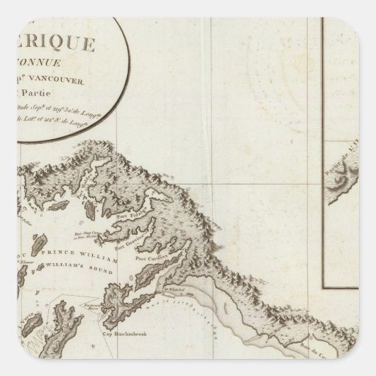 Point Riou to Point Possession Alaska Vierkante Sticker (Voorkant)