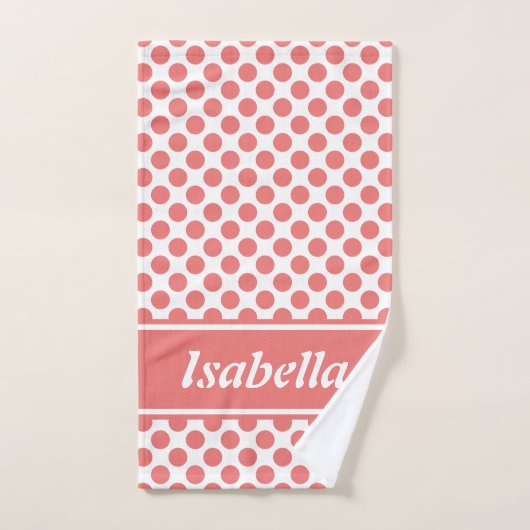 Point rose et blanc mignon nommé (Serviette à main)