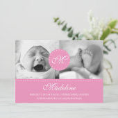 Point rose Polka avec Faire-part de naissance mono (Debout devant)
