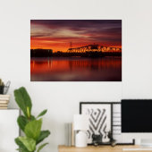 Point Street Bridge Sunrise Poster (Thuiskantoor)