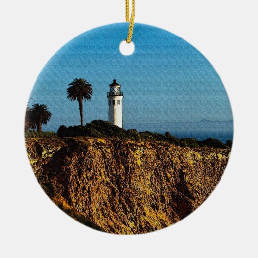 Point Vicente Lighthouse Kerstversier Keramisch Ornament (Voorkant)