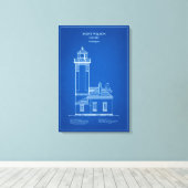 Point Wilson Lighthouse - Washington – AD Canvas Afdruk (Insitu (Houten vloer))