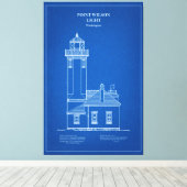 Point Wilson Lighthouse - Washington - AD Canvas Afdruk (Insitu (Houten vloer))