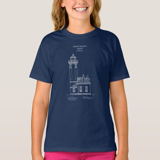 Point Wilson Lighthouse - Washington - AD T-shirt (Voorkant)