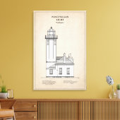 Point Wilson Lighthouse - Washington - SBD Canvas Afdruk (Insitu (Woonkamer))
