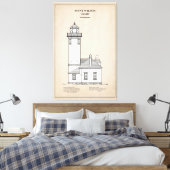 Point Wilson Lighthouse - Washington - SBD Canvas Afdruk (Insitu (Slaapkamer))