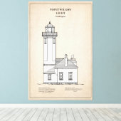 Point Wilson Lighthouse - Washington - SBD Canvas Afdruk (Insitu (Houten vloer))