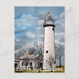 Pointe aux Barques vuurtoren havenhoop michigan Briefkaart