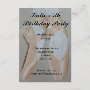 Pointe balletschoenen feestuitnodiging kaart