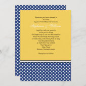Pointe bleu Polka et Faire-part de mariage jaune (Devant / Derrière)