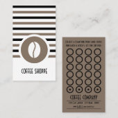 Pointe de fidélité à café chic rayé (Devant / Derrière)