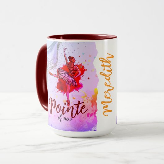 Pointe de Vue | Mug avec nom de danseuse de ballet (Devant gauche)