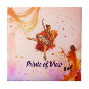 Pointe of View   Levendige Ballerina Kunst  Tegeltje