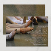 Pointé orteils Ballerina Party Invitation (Devant / Derrière)