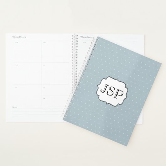 Pointe Polka avec Monogramme encadré (Devant avec enveloppe)