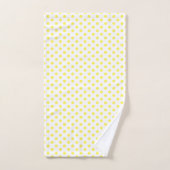 Pointe Polka blanche et jaune brillant (Serviette à main)